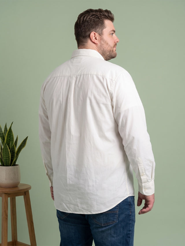 Men Plus Size Milkyway White Solid Shirts