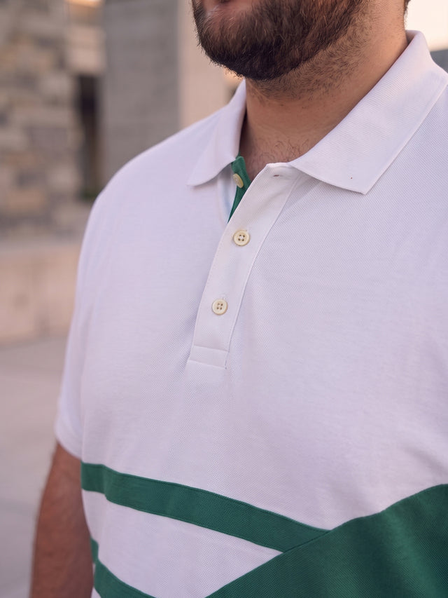 Men Plus Size Barge Colorblock Multi Polo Men Tshirt