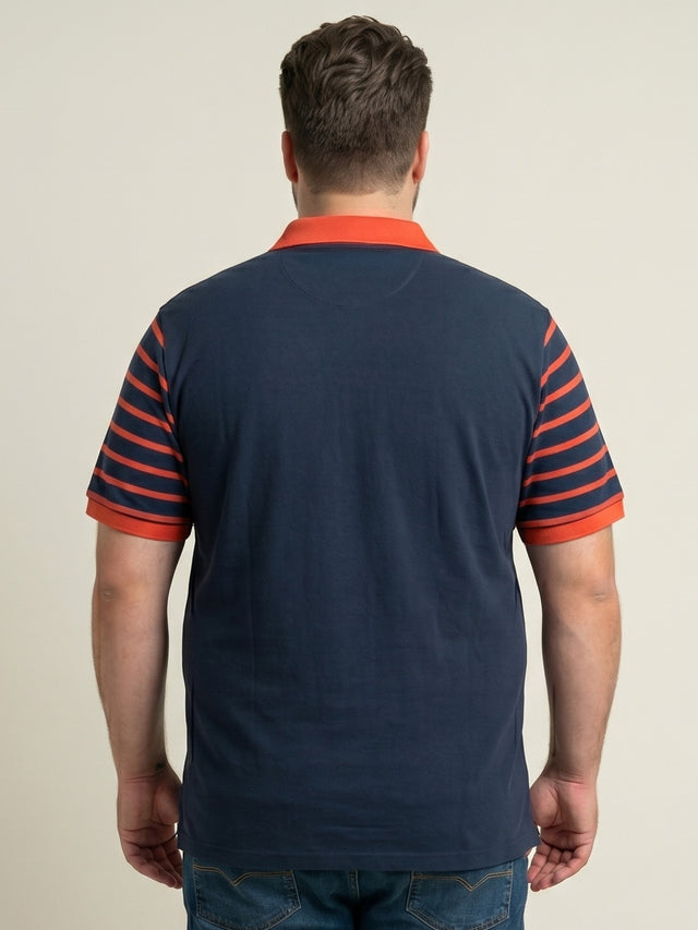 Men Plus Size Rutil Multi Colorblock Polo