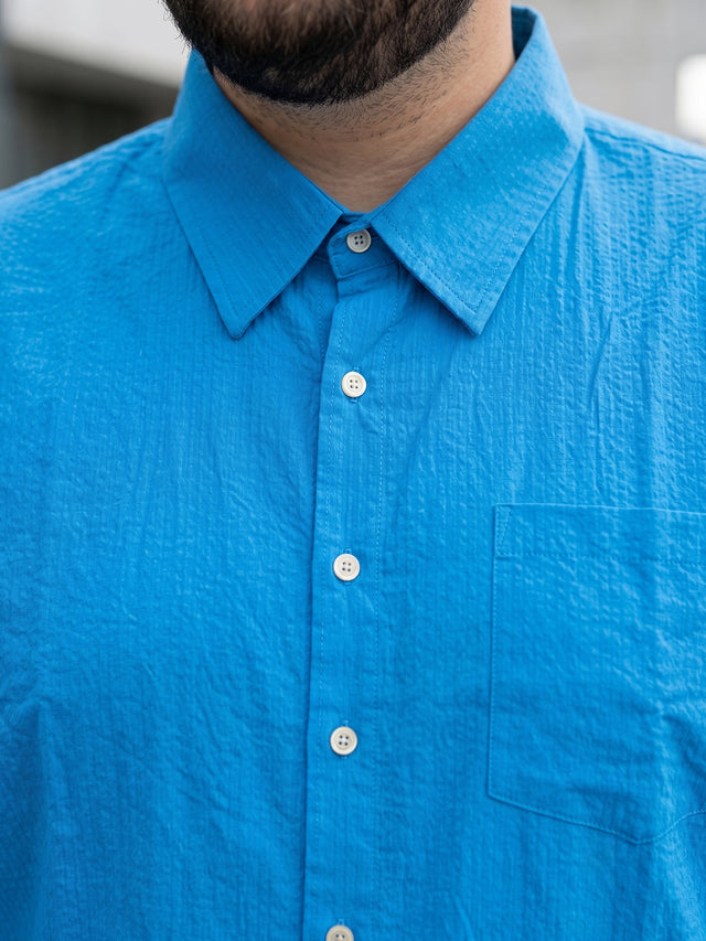 Men Plus Size Cathal Blue Striped Shirts