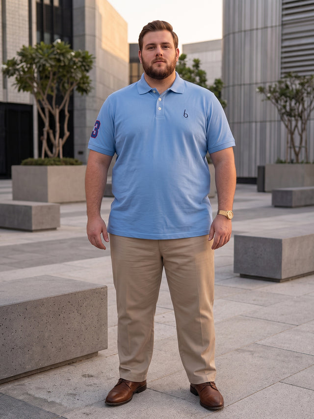 Men Plus Size Aura-Sky Polo Men Tshirt
