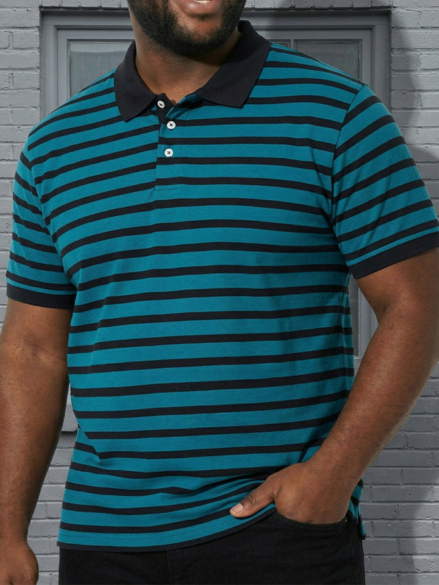 Men Plus Size Nevon Multi Striped Polo