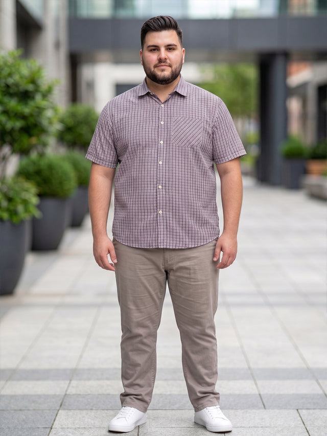 Men Plus Size Glade Multicolor Checkered Casual Shirt