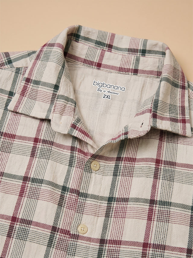 Men Plus Size Auburn Multi Check Shirts