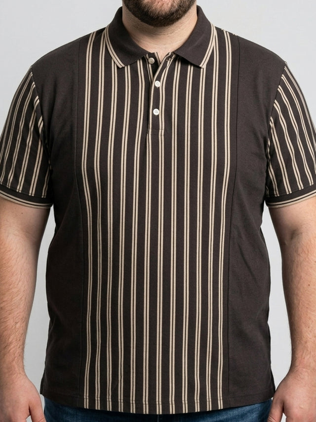 Men Plus Size Pitcher Multi Striped Polo