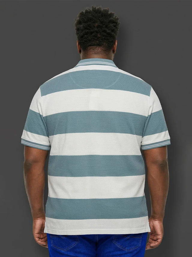 Men Plus Size Seabreeze Multicolor Textured Polo Tshirt