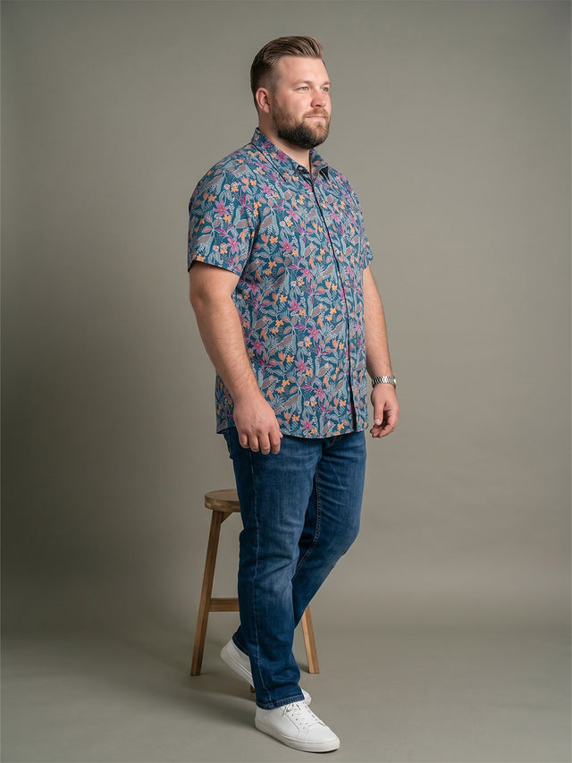 Men Plus Size Nacre Multi Printed Shirts