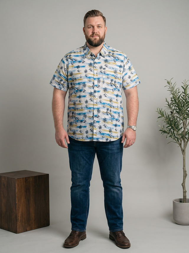 Men Plus Size Marisca Multi Textured Shirts