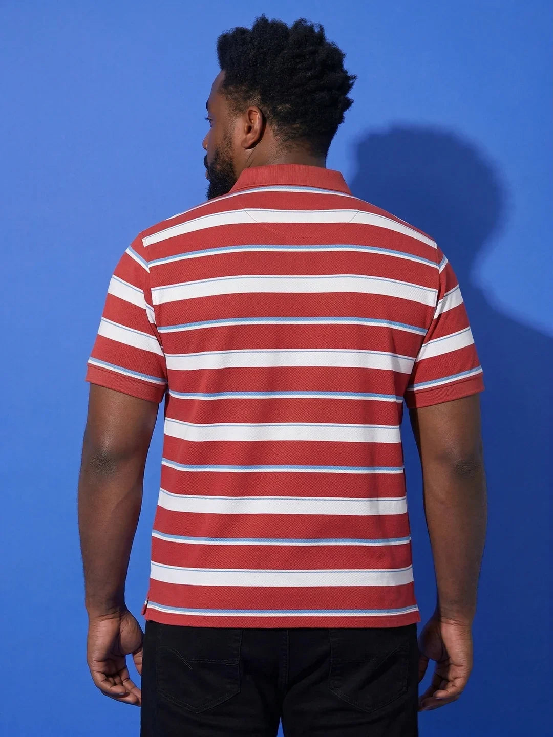 Men Plus Size Lineo Multicolor Colorblock Polo Tshirt