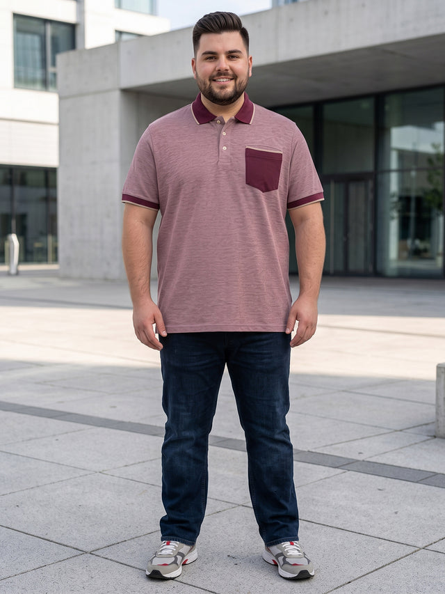 Men Plus Size Mevia Solid Maroon Polo Men Tshirt