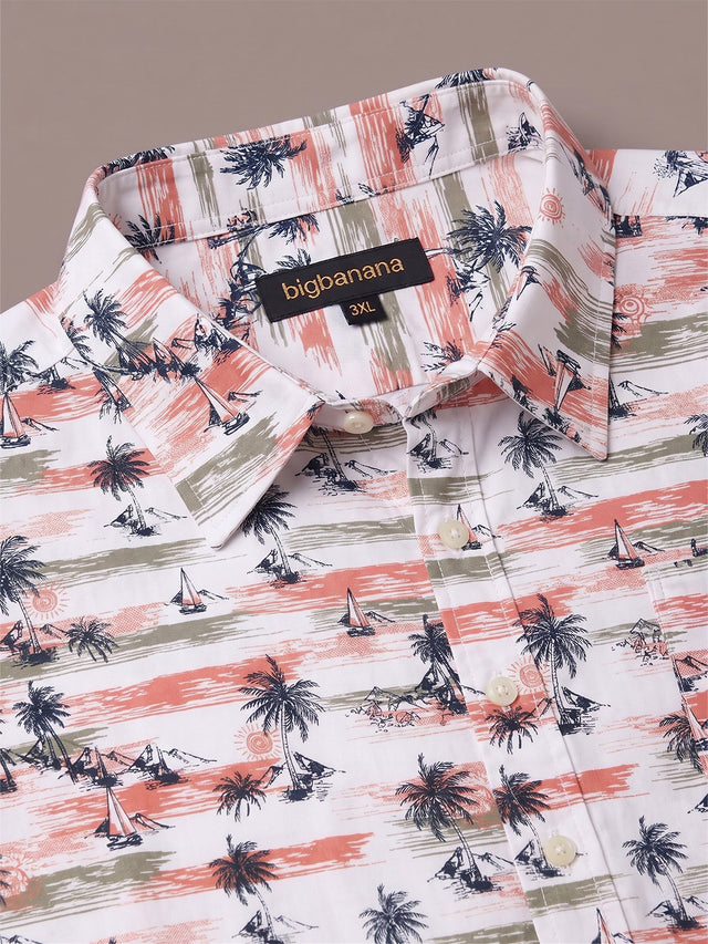 Men Plus Size Shore Multi Printed Shirts