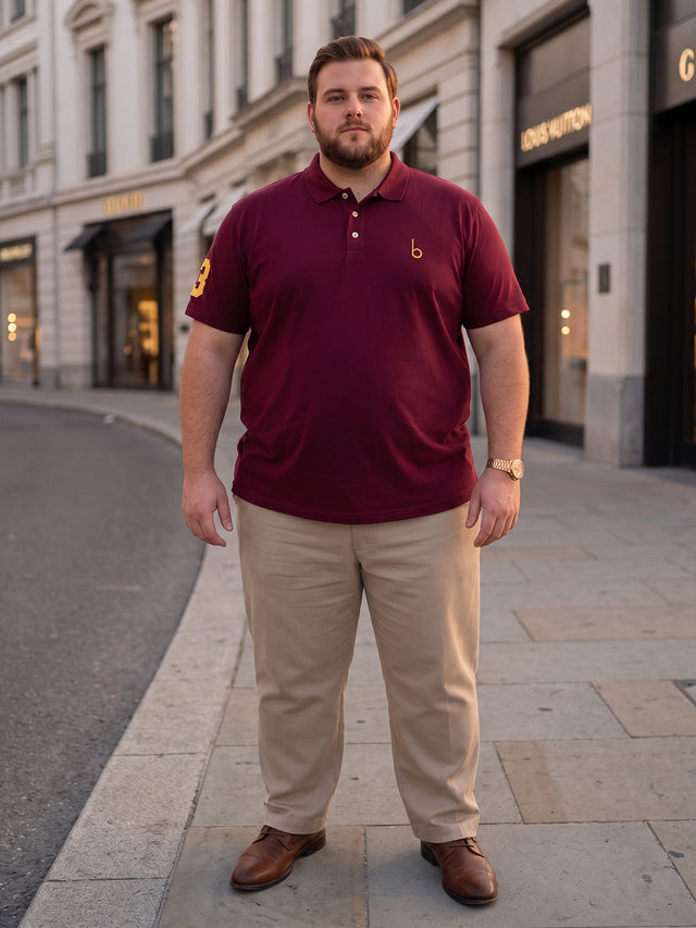 Men Plus Size Aura-Maroon Polo Men Tshirt