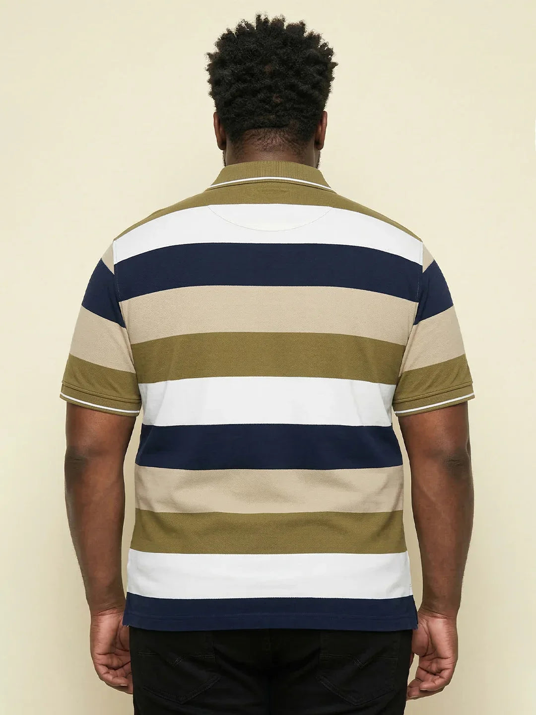 Men Plus Size Coluxe Multicolor Colorblock Polo Tshirt