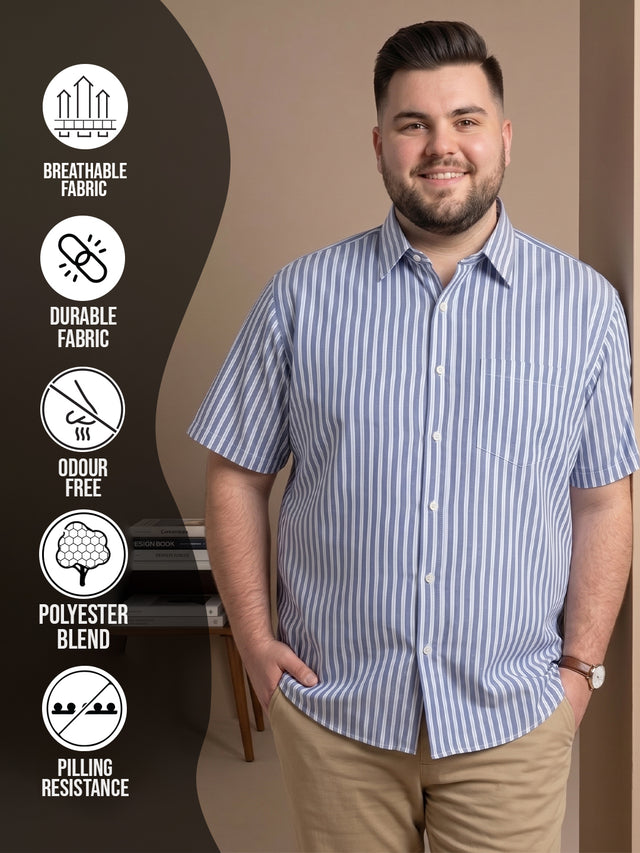 Men Plus Size Raptor Multicolor Striped Casual Shirt