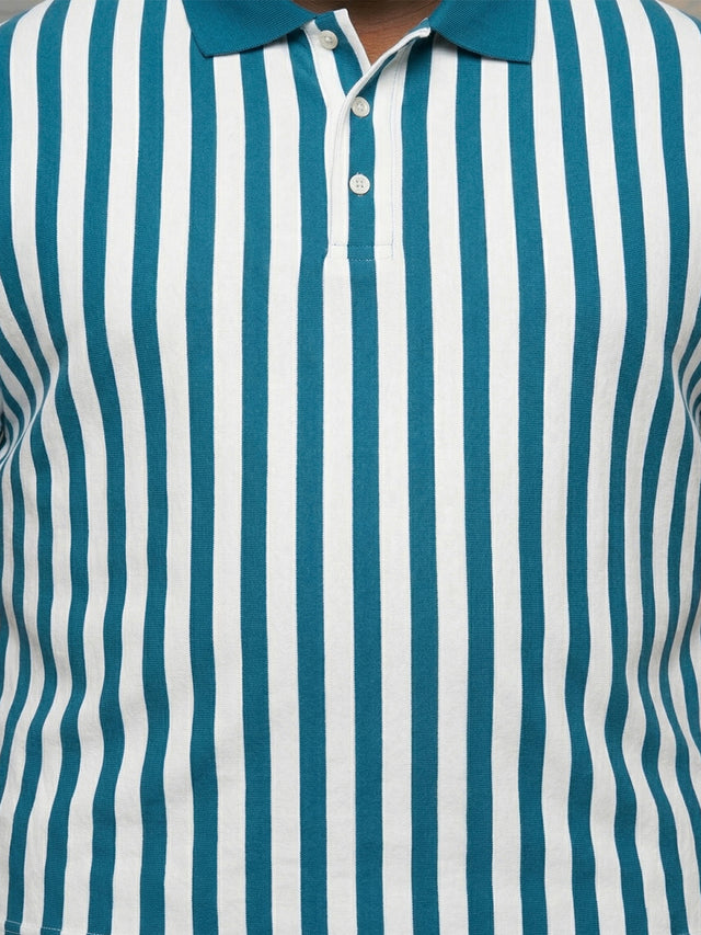 Men Plus Size Chalk Multi Striped Polo