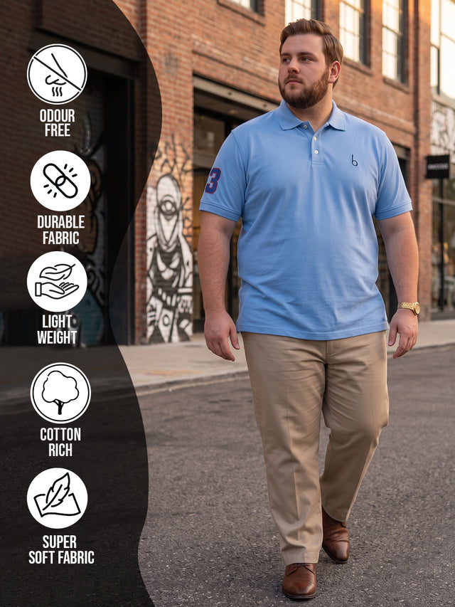 Men Plus Size Aura-Sky Polo Men Tshirt