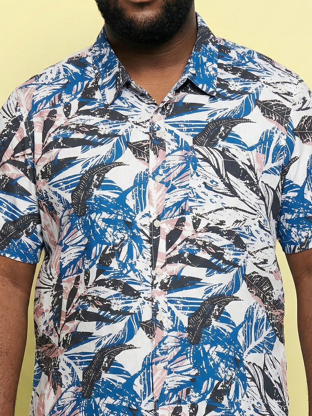Men Plus Size Caspian Multicolor Printed Casual Shirt
