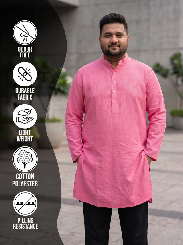 Men Plus Size Ullas-PI Solid Kurta
