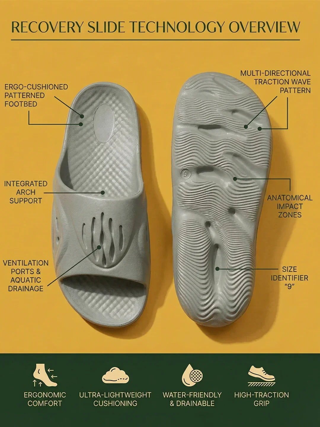 bigbanana Bastion-Light Grey Unisex Slipper