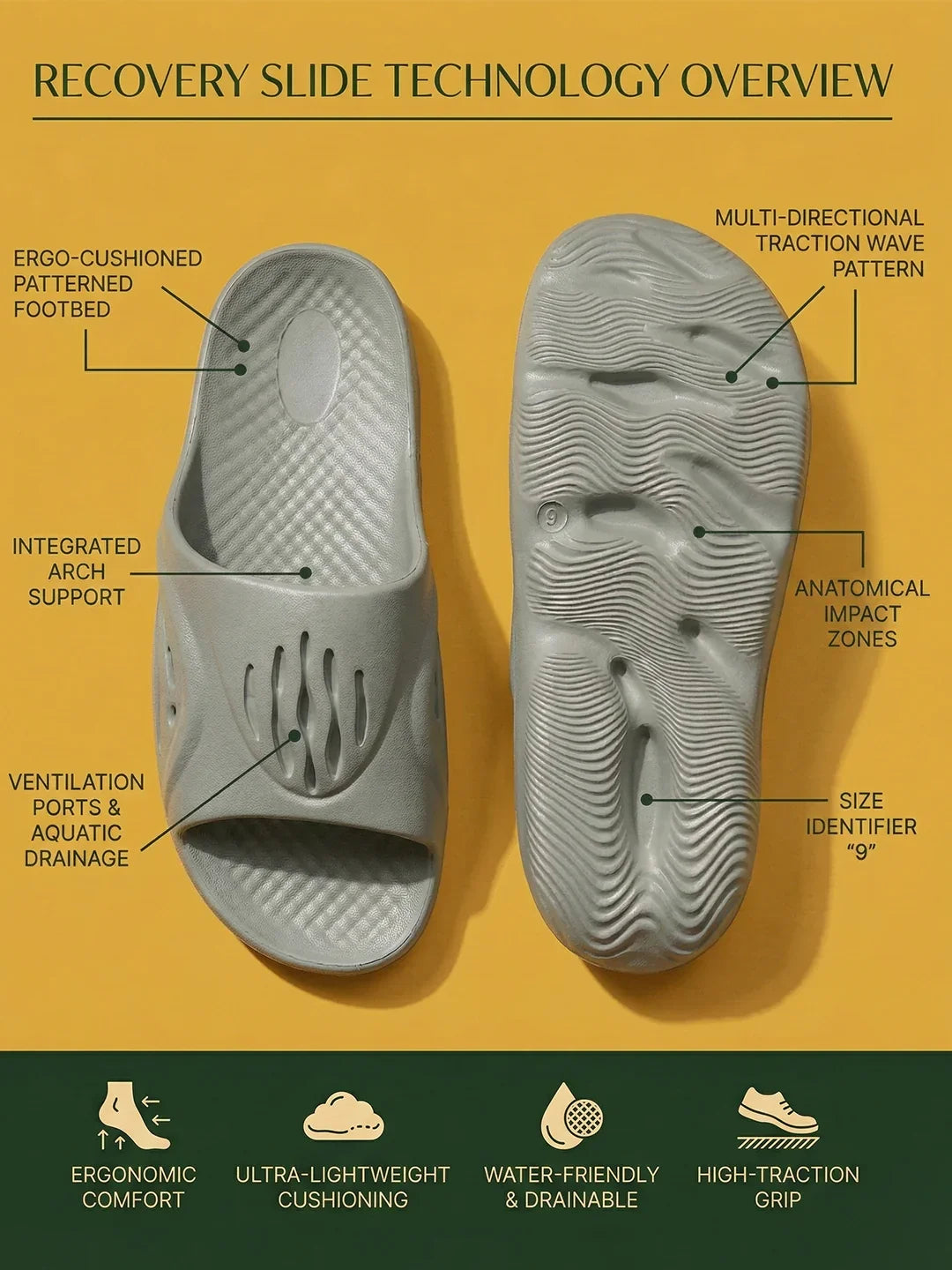 bigbanana Bastion-Light Grey Unisex Slipper