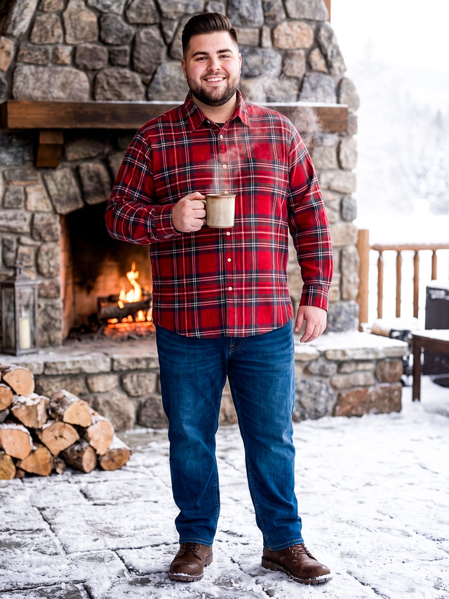 Men Plus Size Monroe Multi Check Shirts Shirts