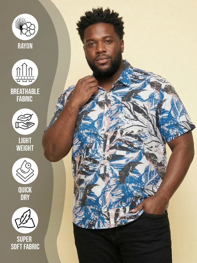 Men Plus Size Caspian Multicolor Printed Casual Shirt