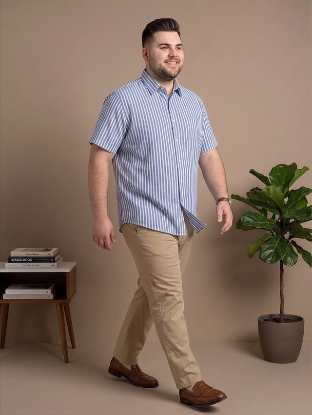 Men Plus Size Raptor Multicolor Striped Casual Shirt