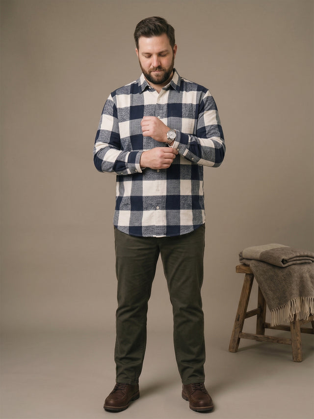 Men Plus Size Stronghold Multicolor Checkered Casual Shirt