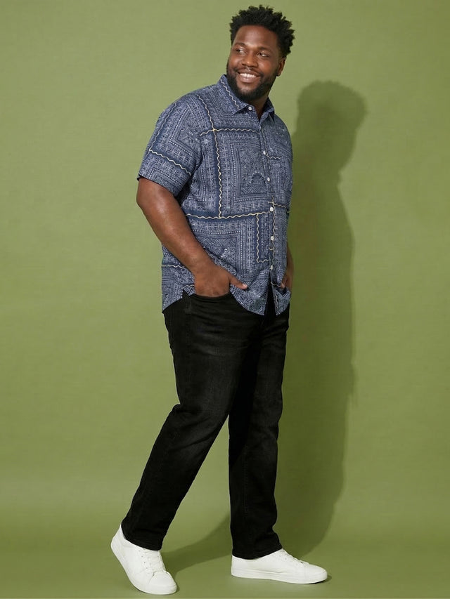Men Plus Size Talisman Multicolor Printed Casual Shirt