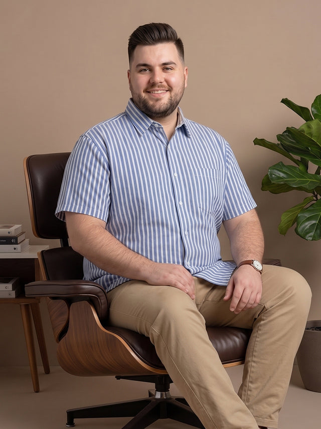 Men Plus Size Raptor Multicolor Striped Casual Shirt