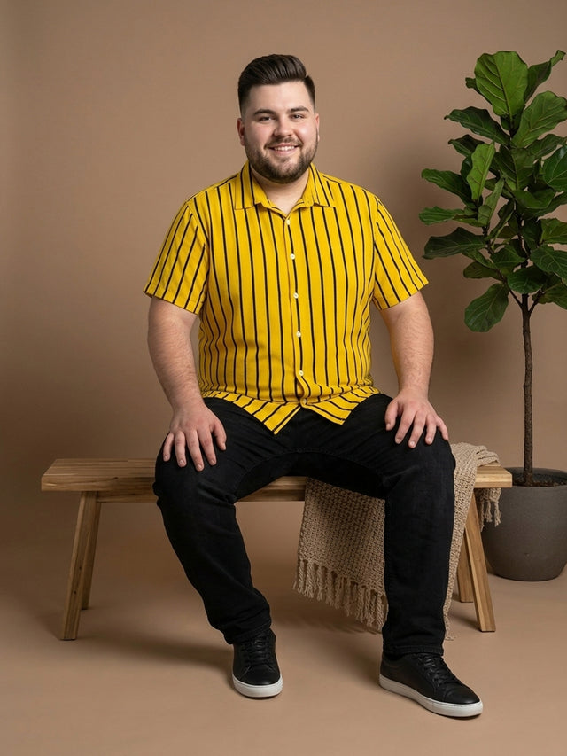 Men Plus Size Boldline Multi Striped Shirts
