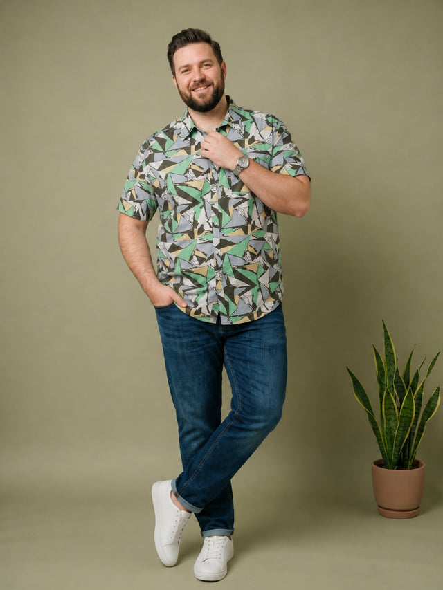 Men Plus Size Mossmatrix Multi Printed Shirts