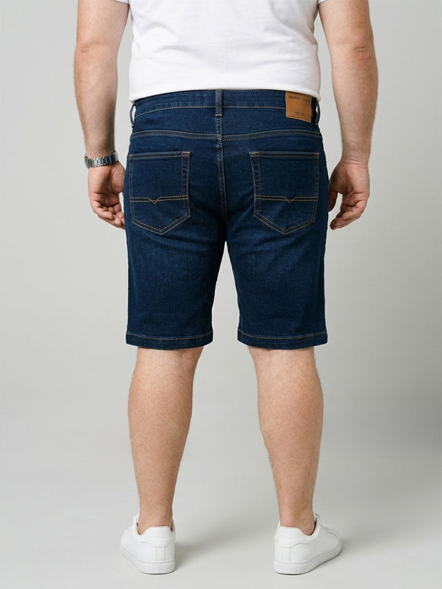 Men Plus Size Vigorous Navy Blue Solid Shorts
