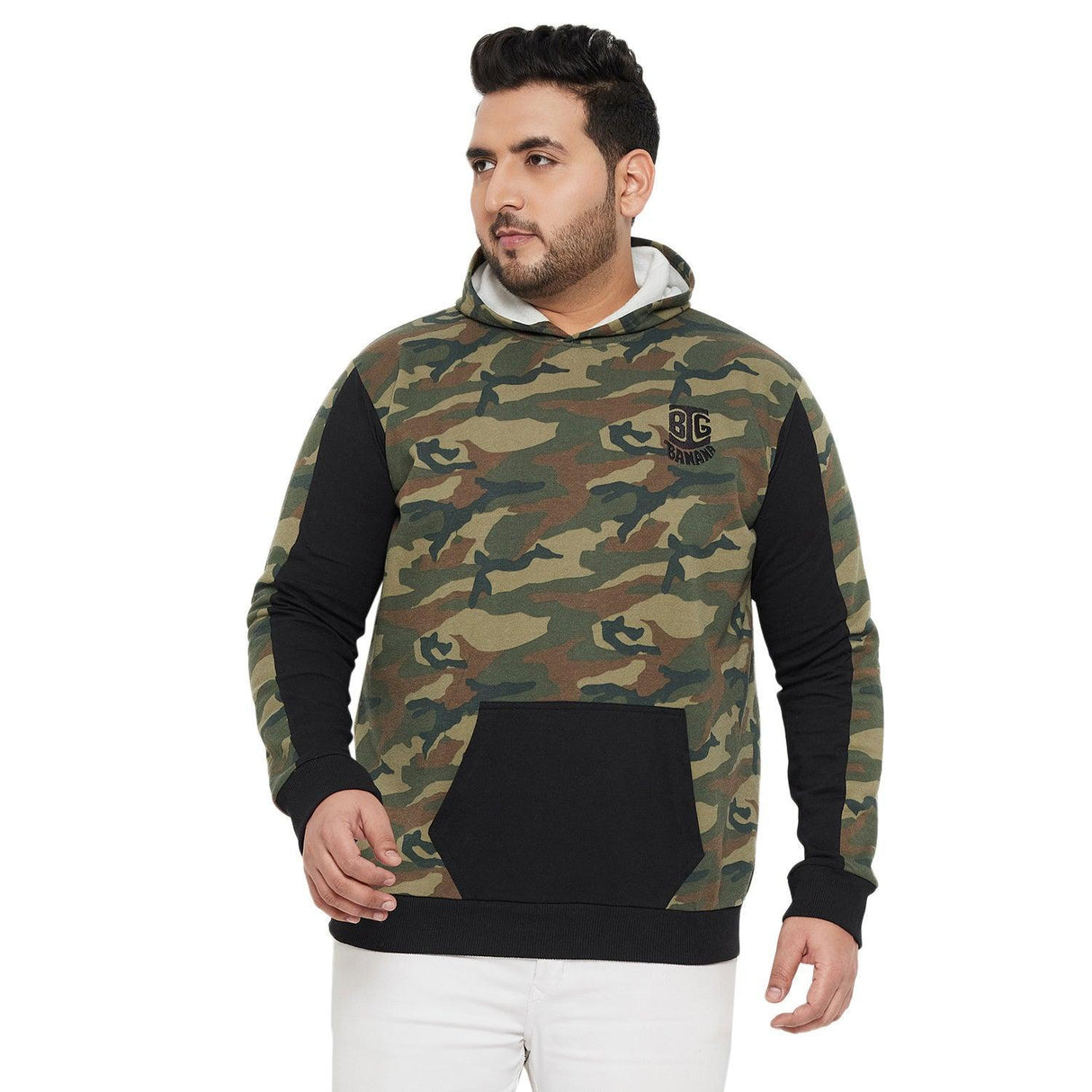 Men Plus Size Infantary Colorblock Sweatshirt - bigbanana