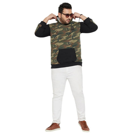 Men Plus Size Infantary Colorblock Sweatshirt - bigbanana