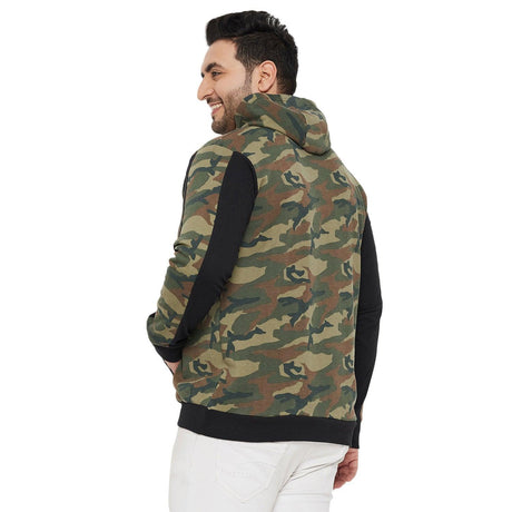 Men Plus Size Infantary Colorblock Sweatshirt - bigbanana