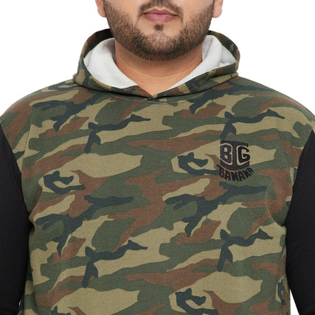 Men Plus Size Infantary Colorblock Sweatshirt - bigbanana