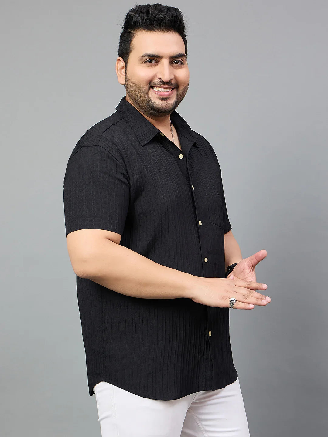 Men Plus Size Isco Solid Shirt - bigbanana