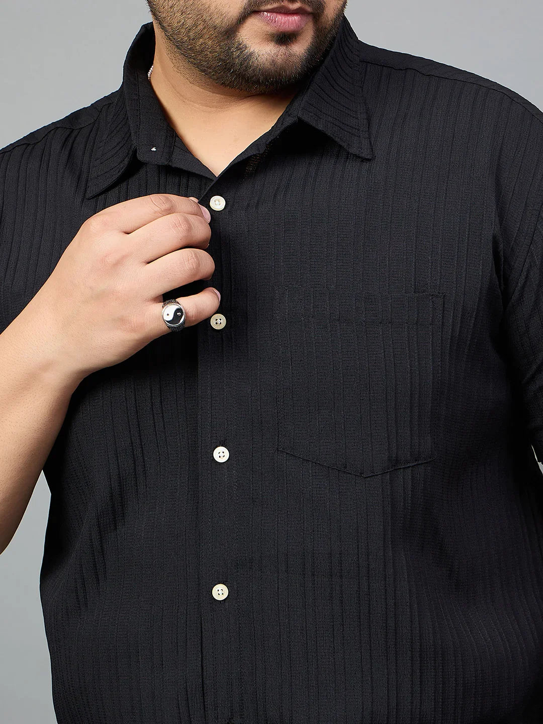Men Plus Size Isco Solid Shirt - bigbanana