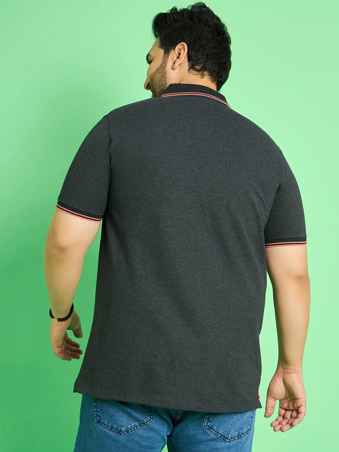 Men Plus Size Chase Colour-block Polo Tshirt - bigbanana
