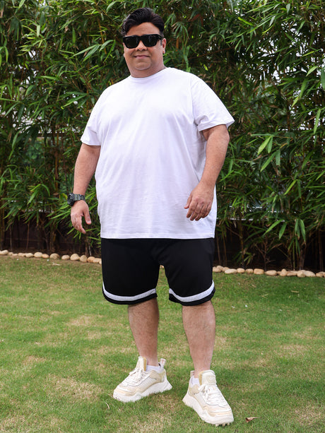 Men Plus Size Jesty Striped Shorts - bigbanana