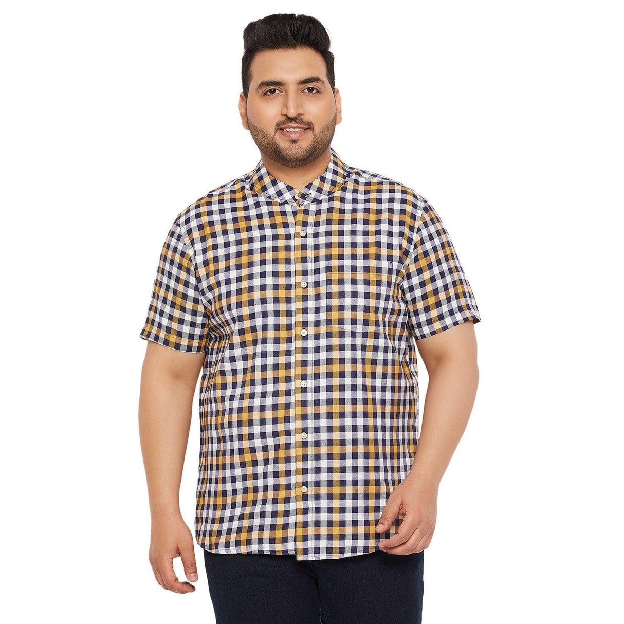 Men Plus Size Joraan Checked Shirt - bigbanana