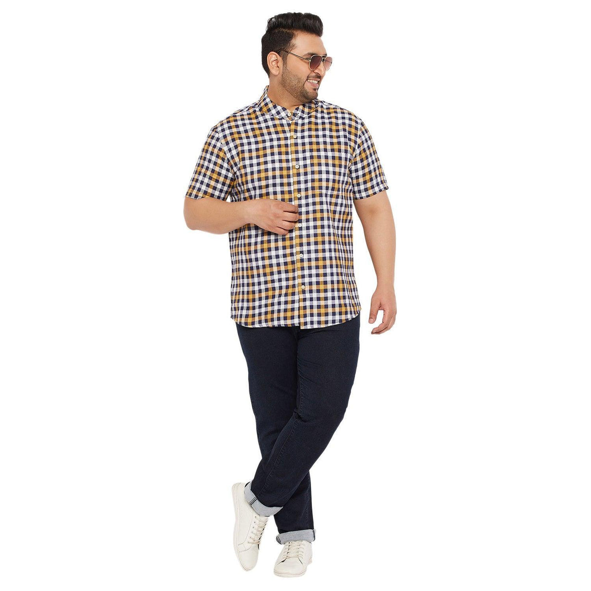 Men Plus Size Joraan Checked Shirt - bigbanana