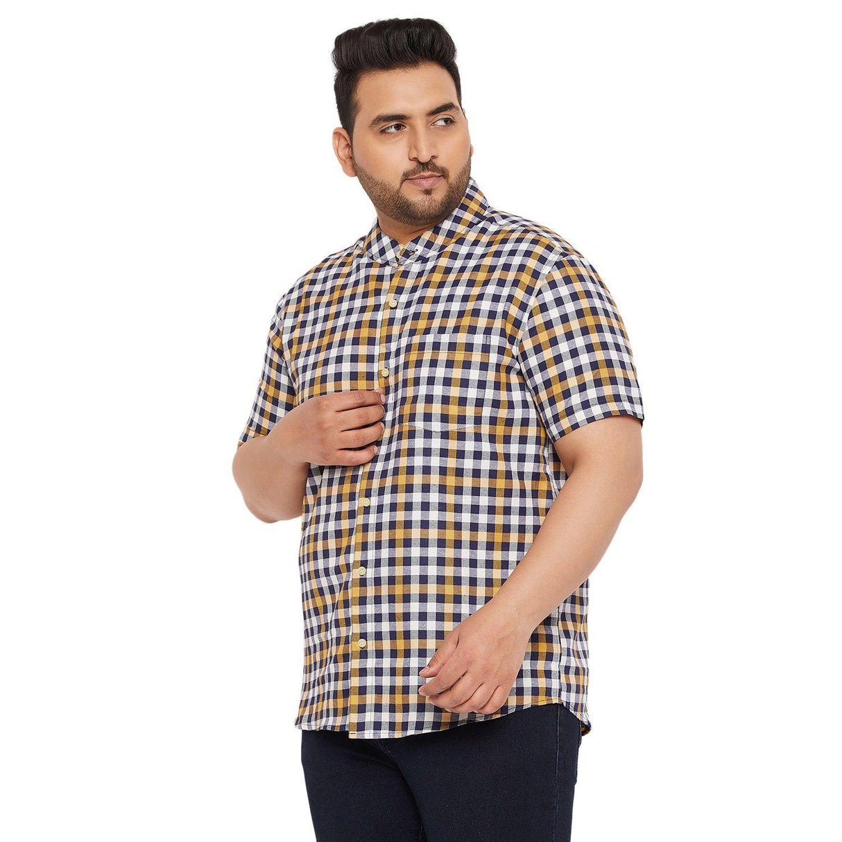 Men Plus Size Joraan Checked Shirt - bigbanana