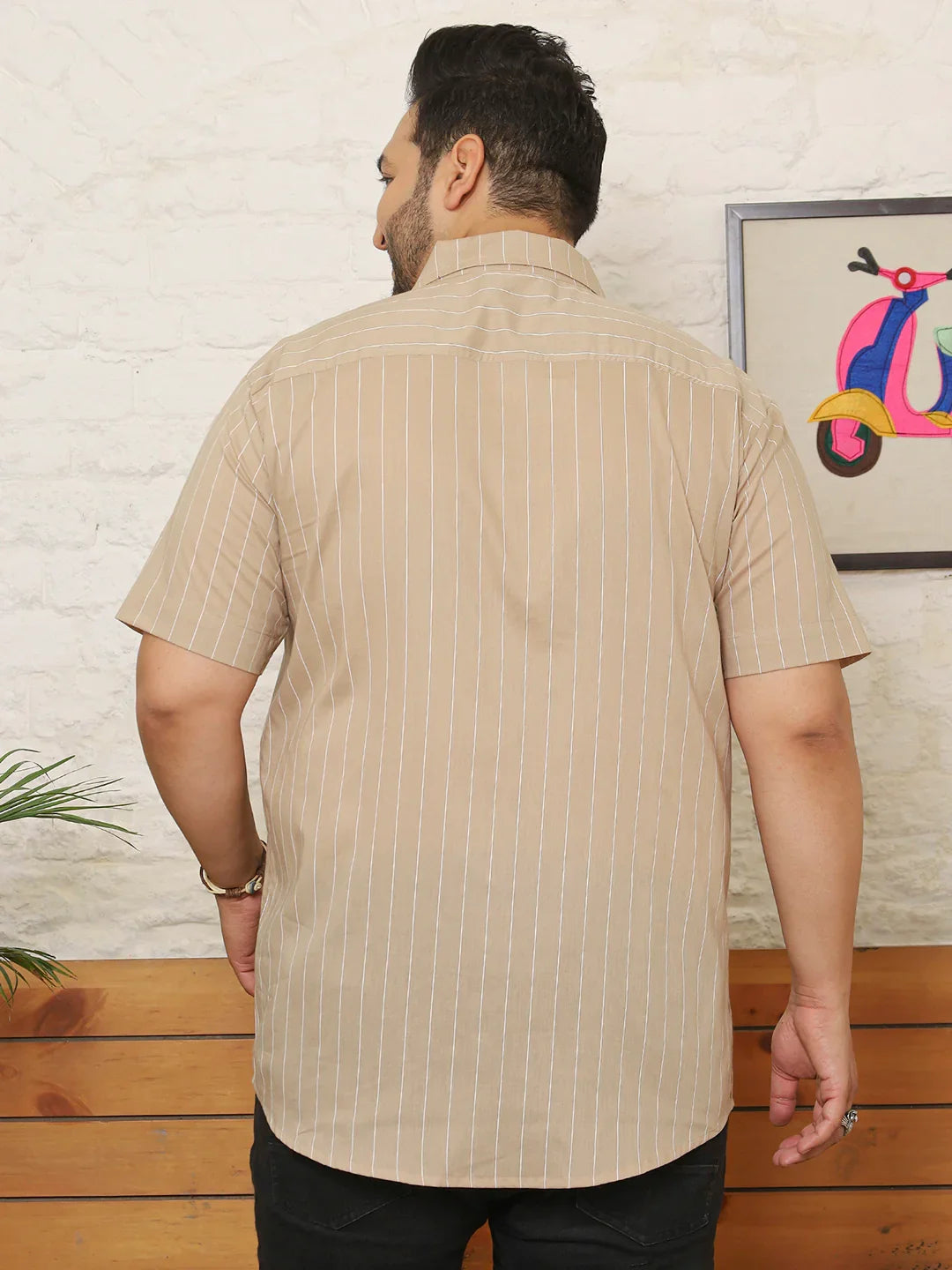 Men Plus Size Kaelix Multicolor Striped Shirt - bigbanana