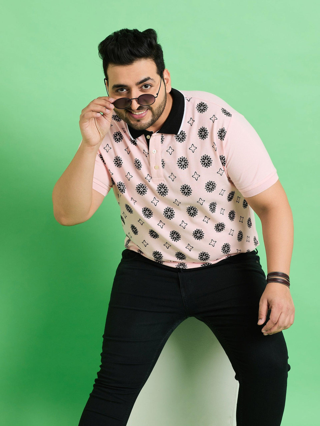 Men Plus Size Kanifing Printed Polo Tshirt - bigbanana