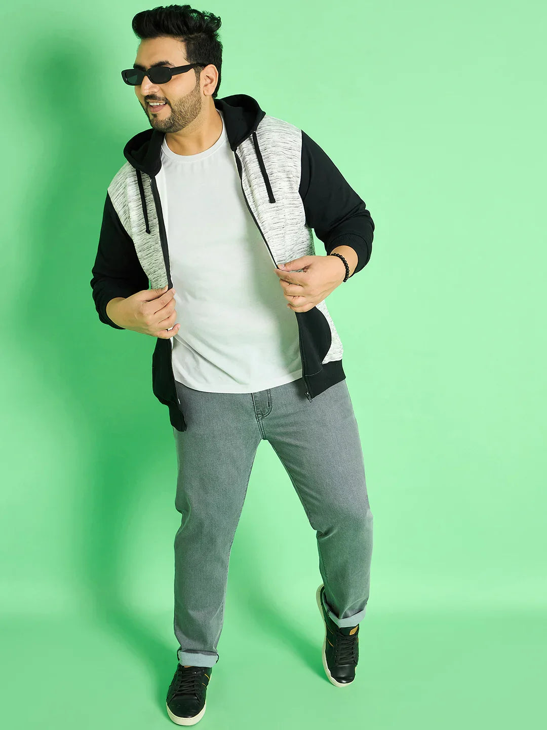 Men Plus Size Kanyato Colorblock Sweatshirts - bigbanana