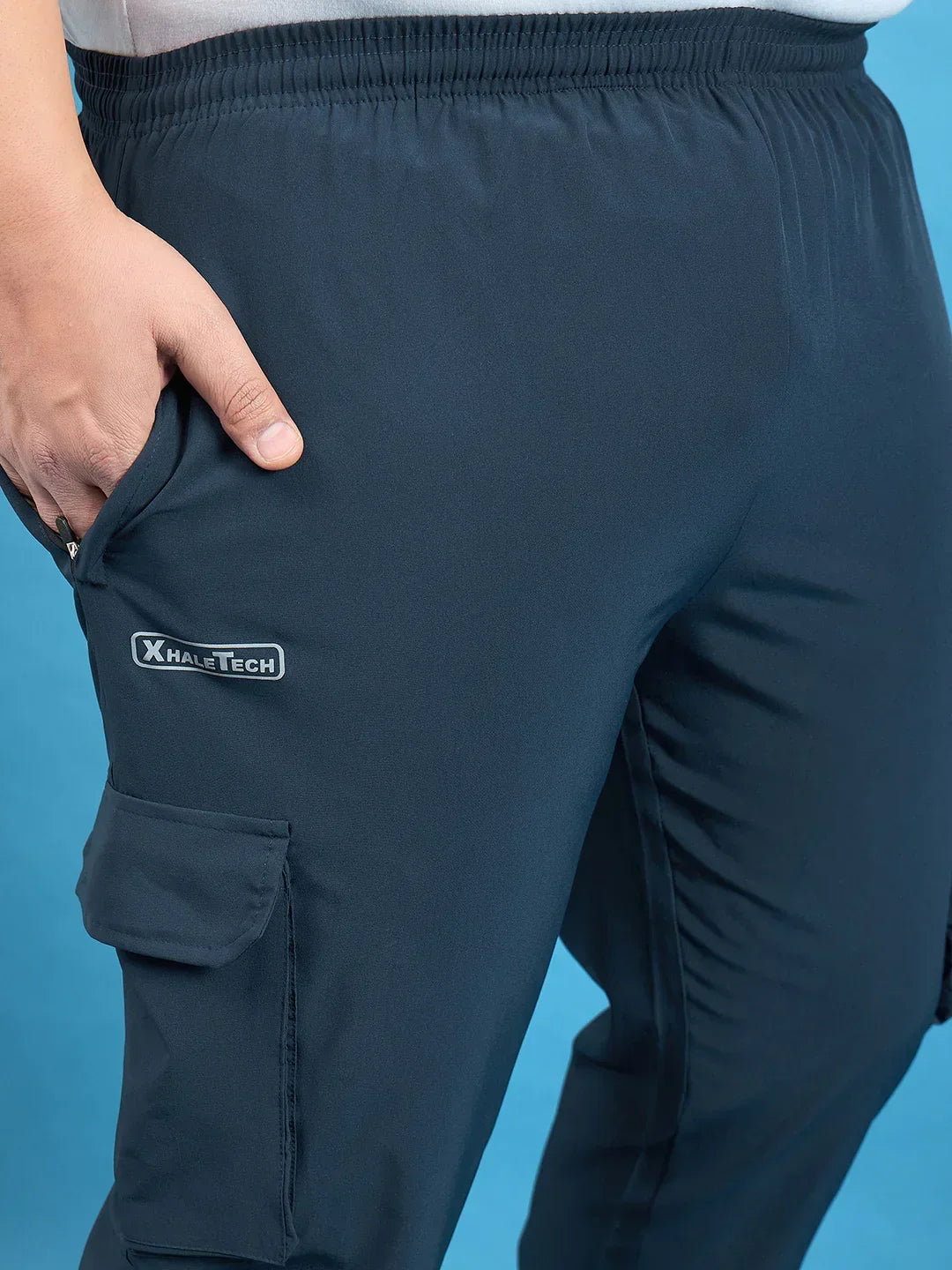 Men Plus Size Kelvin Navy Solid Trackpant - bigbanana