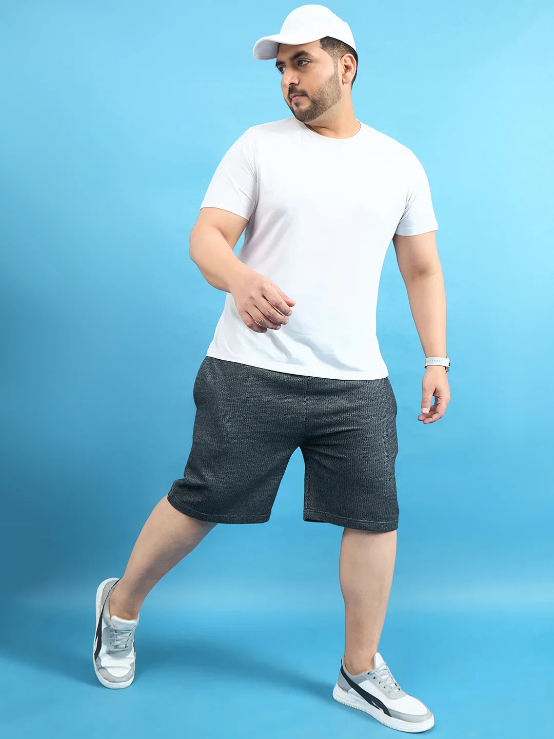 Men Plus Size Kido Multicolor Solid Shorts - bigbanana