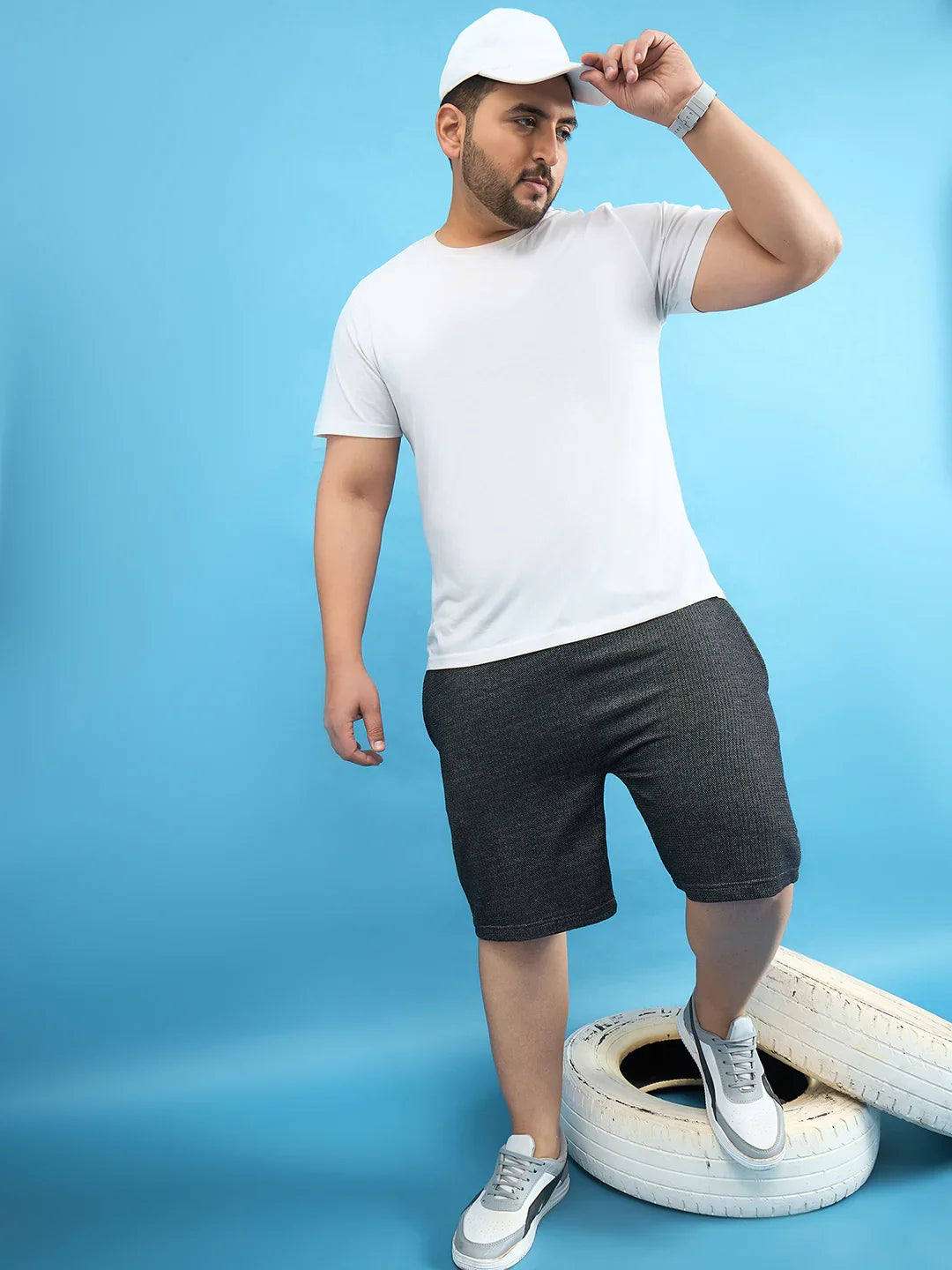 Men Plus Size Kido Multicolor Solid Shorts - bigbanana